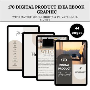 170 Digital Product Ideas PLR eBook – Canva Editable Passive Income Guide with Resell Rights for Online Business & Etsy Sellers