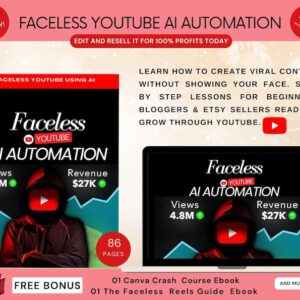 Faceless YouTube AI Automation Guide 2026 | PLR & MRR eBook Bundle with Canva Templates | AI Video Creation & Passive Income Blueprint