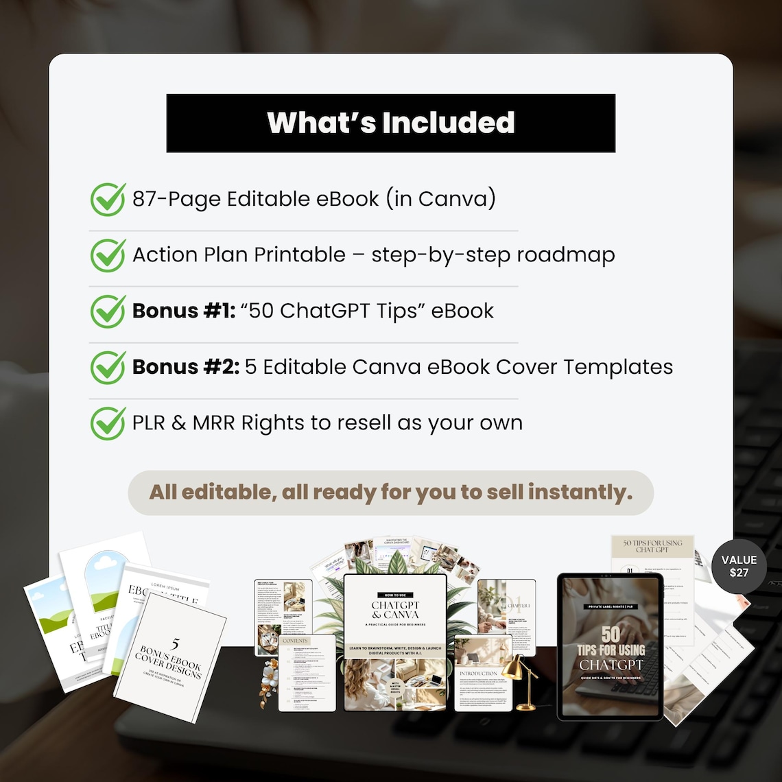 ChatGPT & Canva Digital Product Creation Master Guide 2026 | Editable PLR & MRR eBook Bundle with Canva Templates, AI Tools & Passive Income Blueprint - Image 4