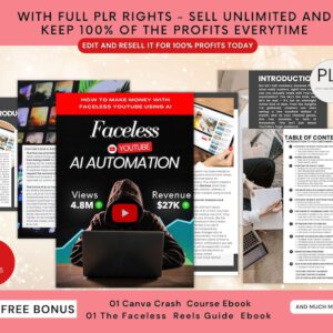 Faceless YouTube AI Automation Guide 2026 | PLR & MRR eBook Bundle with Canva Templates | AI Video Creation & Passive Income Blueprint