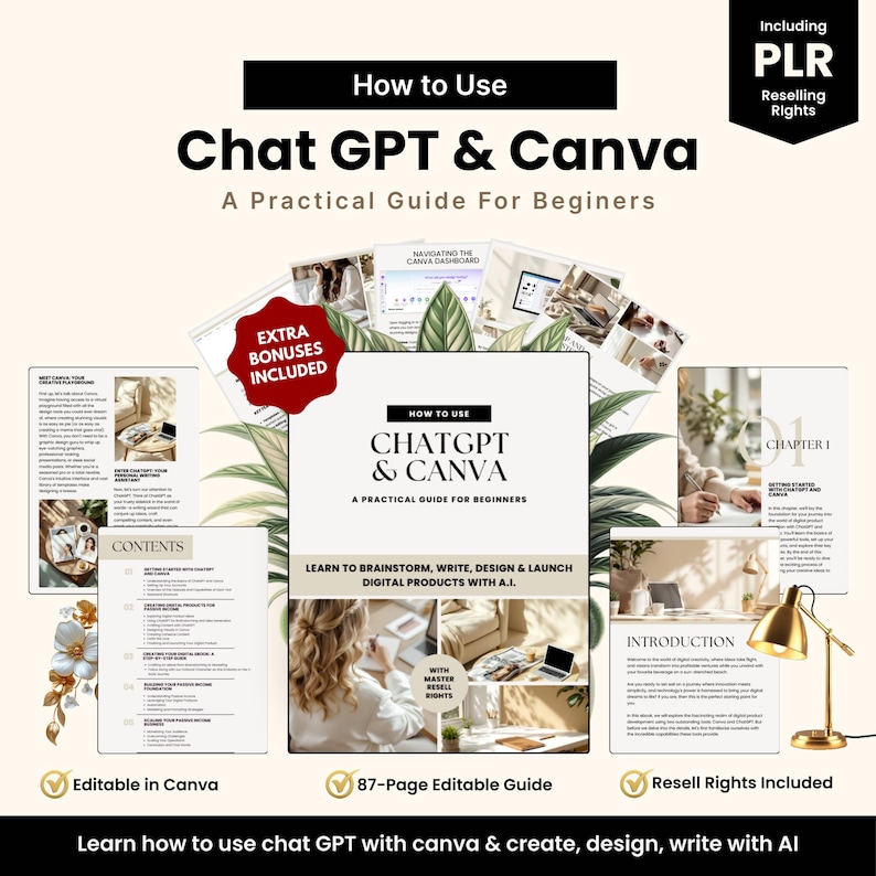 ChatGPT & Canva Digital Product Creation Master Guide 2026 | Editable PLR & MRR eBook Bundle with Canva Templates, AI Tools & Passive Income Blueprint - Image 6