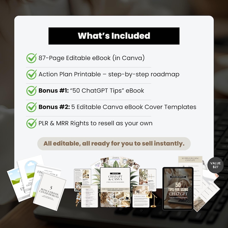 ChatGPT & Canva Digital Product Creation Master Guide 2026 | Editable PLR & MRR eBook Bundle with Canva Templates, AI Tools & Passive Income Blueprint - Image 8