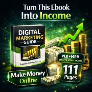 Make Money Online PLR eBook Bundle – 111 Page Canva Editable Digital Marketing Guide with Master Resell Rights for Passive Income