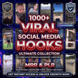 1000+ Viral Hook Videos Bundle | TikTok, Instagram Reels & YouTube Shorts Hooks with PLR & MRR Resell Rights