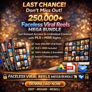 250,000+ Faceless Viral Reels Bundle for TikTok, Instagram Reels & YouTube Shorts | PLR & MRR Content Library with Resell Rights | Instant Digital Download