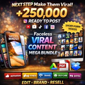 250,000+ Faceless Viral Reels Bundle for TikTok, Instagram Reels & YouTube Shorts | PLR & MRR Content Library with Resell Rights | Instant Digital Download